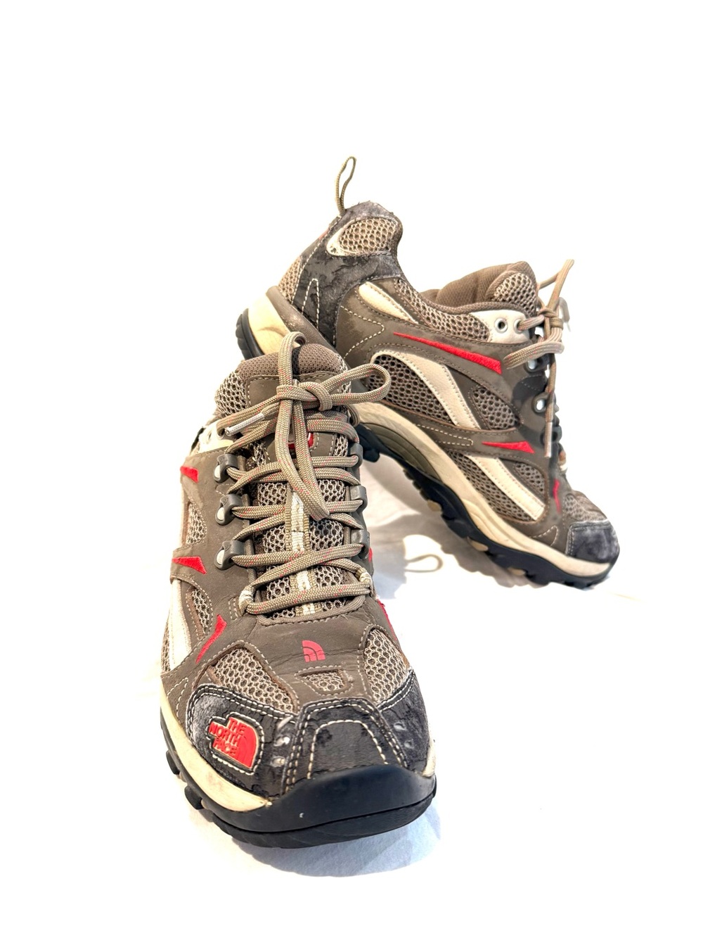 The North Face Women's Hedgehog III GTX Hiking Shoe - Olive & Red - Size 9.5